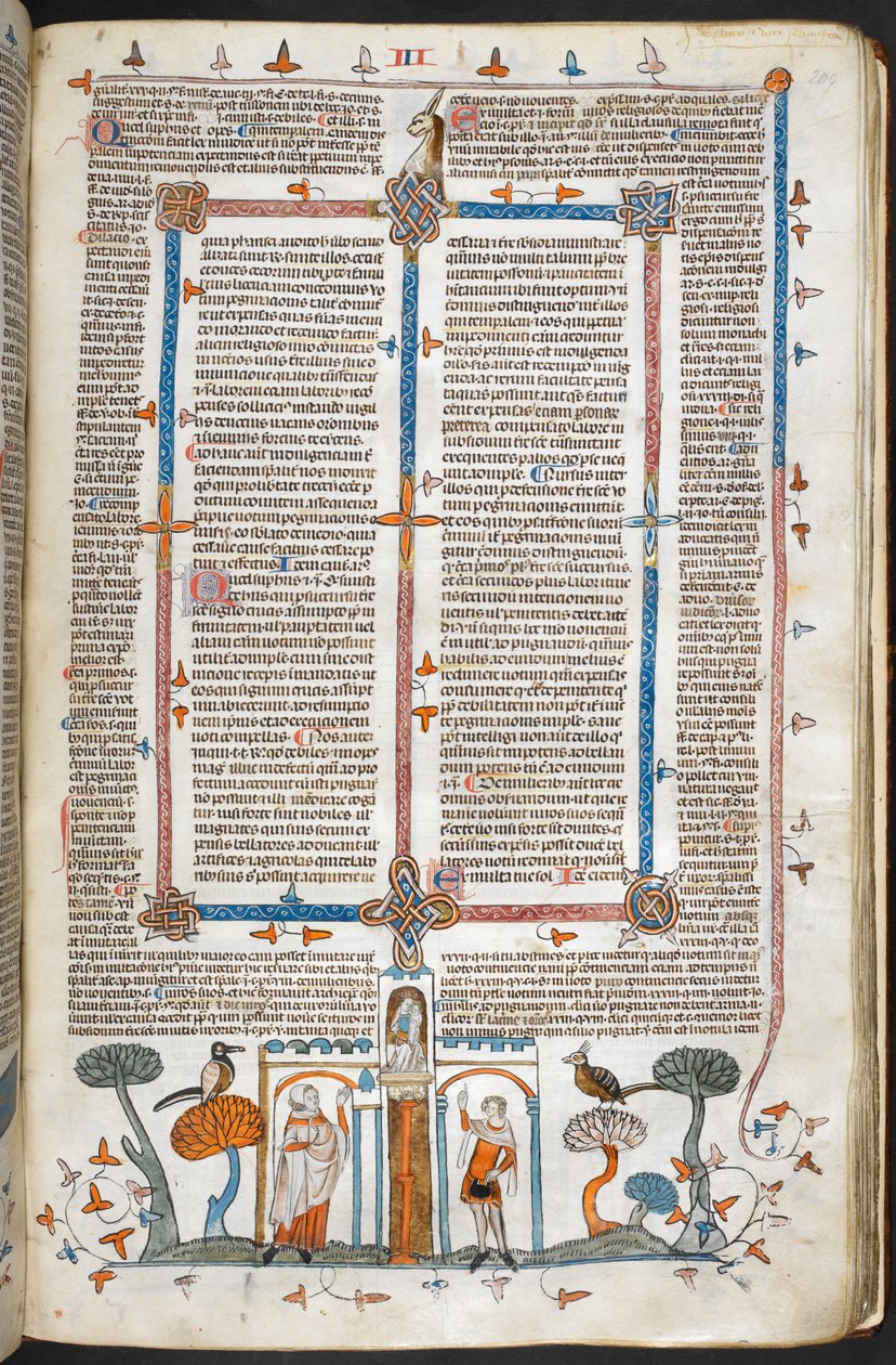 Royal MS 10 E IV, f.209r, Maleren og Djævelen, fra Decretals of Gregory IX med glans af Bernard af Parma (