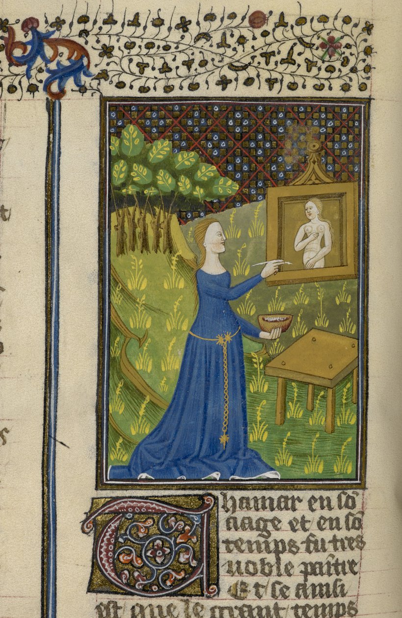 Royal MS 16 G V f.68v Thamar maler gudinden Diana, fra 