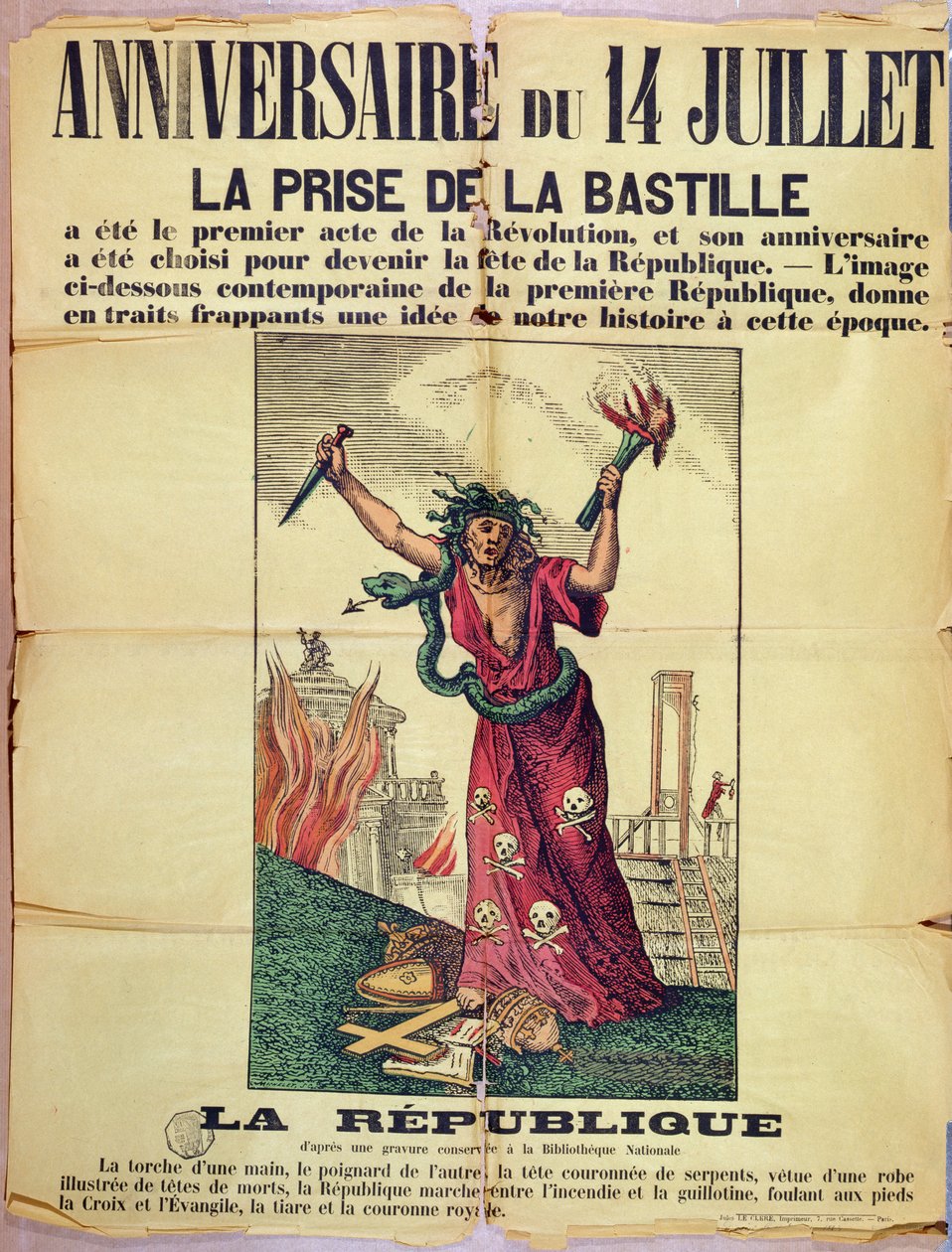 Royalistisk og katolsk plakat, der afviser fejringen af Quatorze Juillet, 1880 af French School