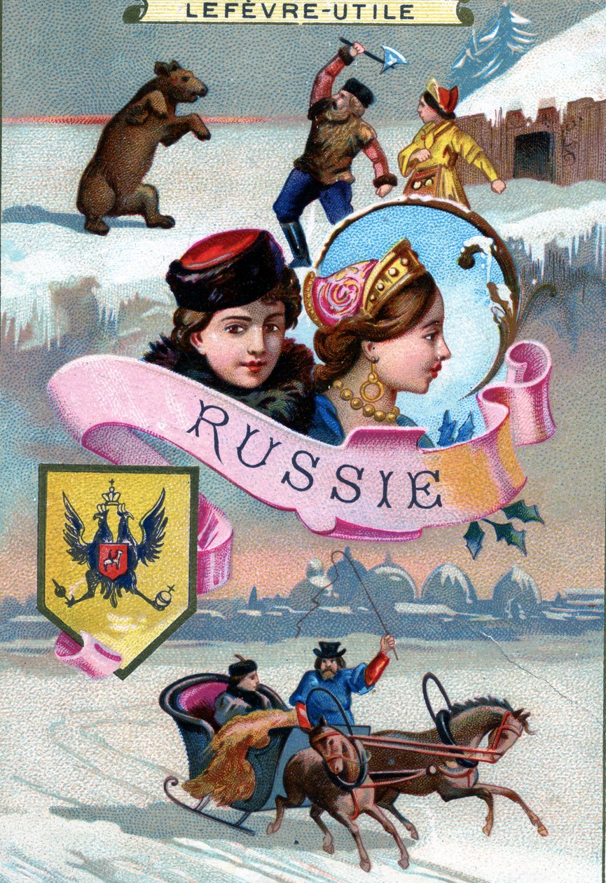Rusland, fra en række salgsfremmende kort til Lefevre-Utile (LU) kiks, slutningen af det 19. århundrede af French School