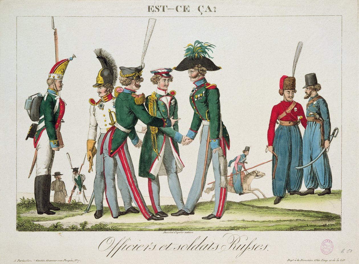 Russiske officerer og soldater, 1815 af French School