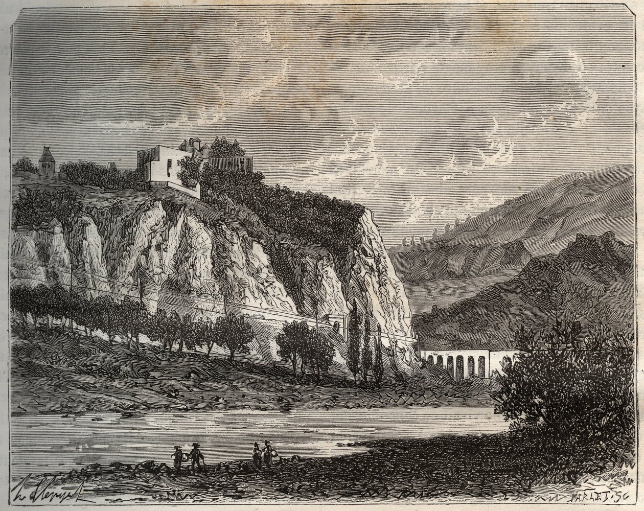 Saint-Paul-en-Cornillon (Saint Paul en Cornillon) - Loire, i Rhone-Alpes-regionen - indgravering i "La France illustrée: geografi, historie, statistisk administration" af V.-A. Malt brun. 1884 af French School