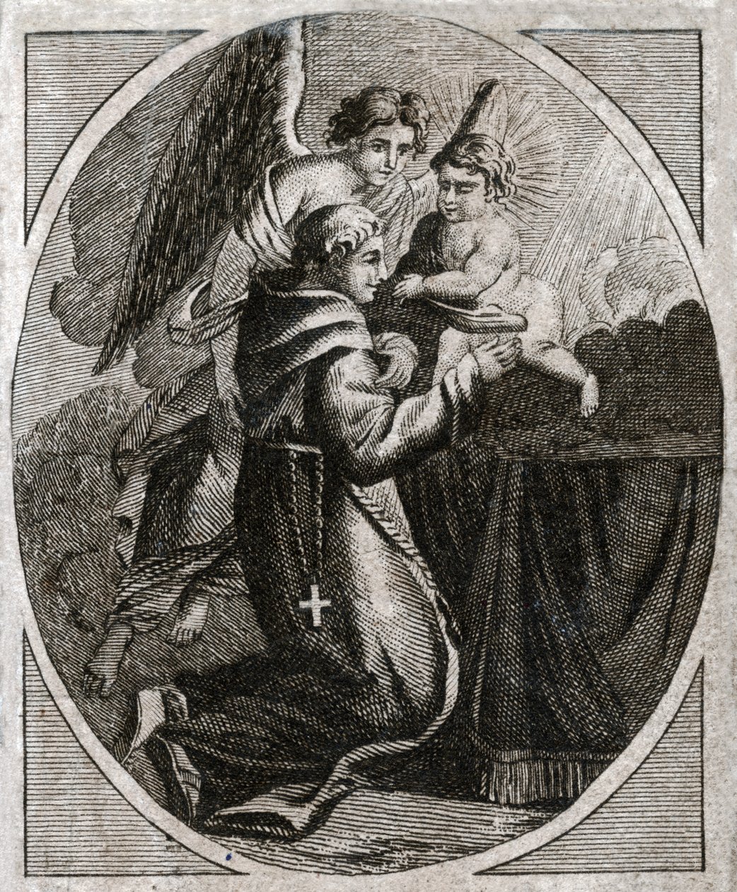Den hellige Antonius af Padua. (gravering fra begyndelsen af det 19. århundrede) af French School