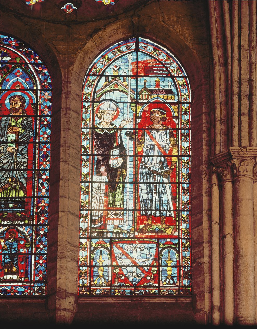 Saint Denis giver oriflammen til Clement, Marechal de Metz af French School