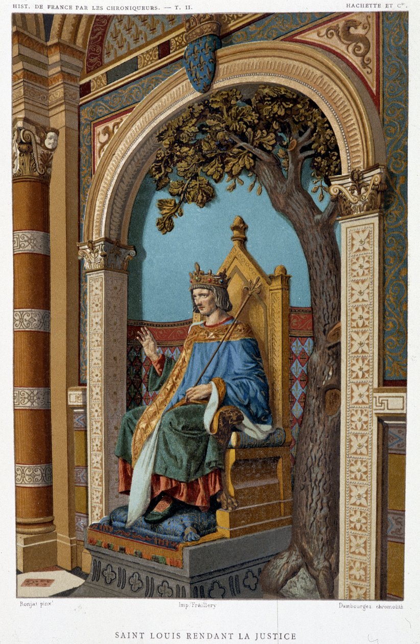 Saint Louis yder retfærdighed - i "The Chroniclers of the History of France from the Origins to the 16th Century" af Mme de Witt, Paris af French School