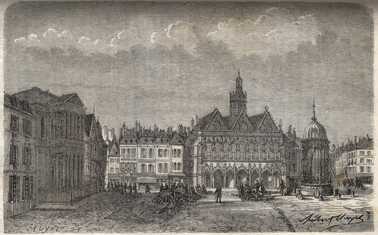 Saint Quentin (Saint-Quentin) afdeling i Aisne - gravering i "Histoire de France" af Victor Duruy (1811-1894) - 1882 af French School