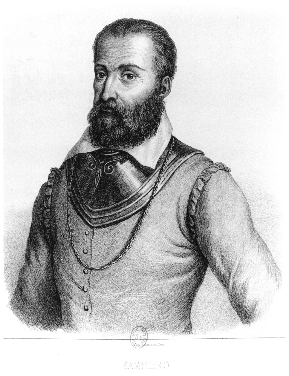 Sampiero Corso (1498-1567) illustration fra Histoire illustree de la Corse af Jean Ange Galletti (1804-66) af French School