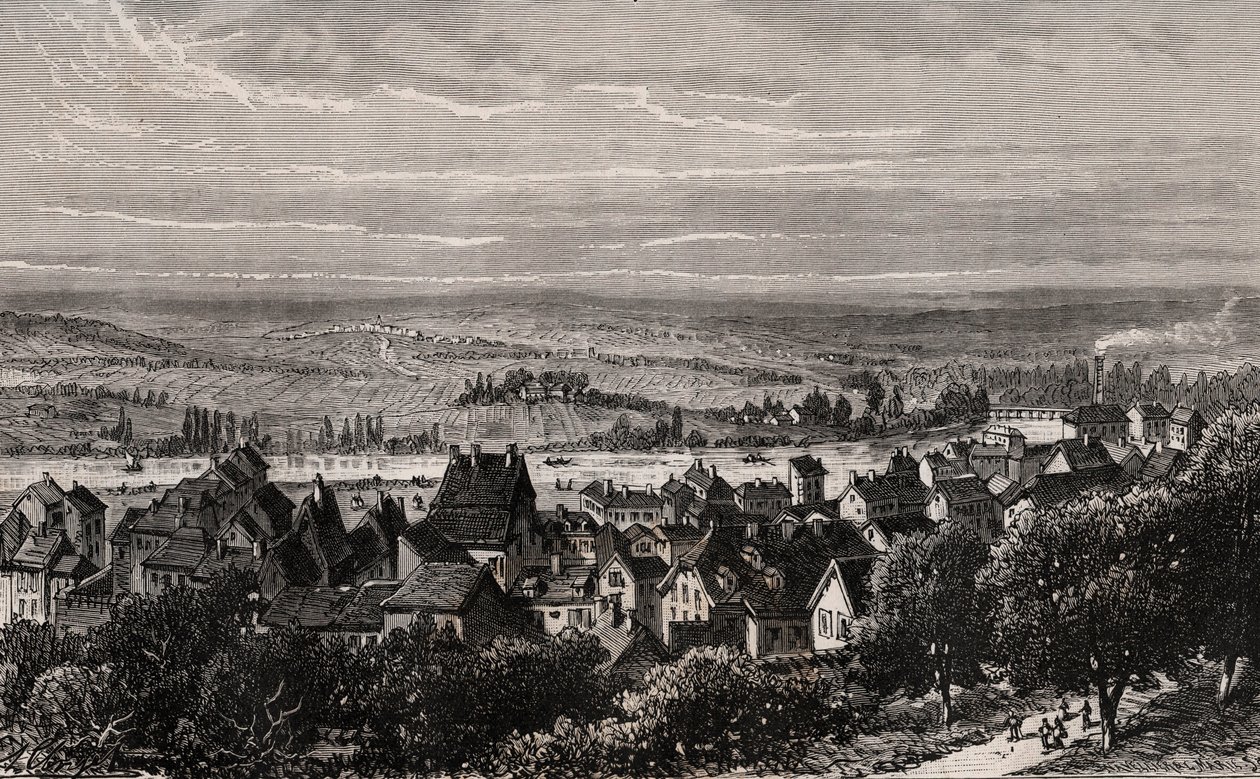 Sarreguemines - Moselle - indgravering i "La France illustrée: geografi, historie, statistisk administration" af V.A. Malt-Brown. 1884 af French School