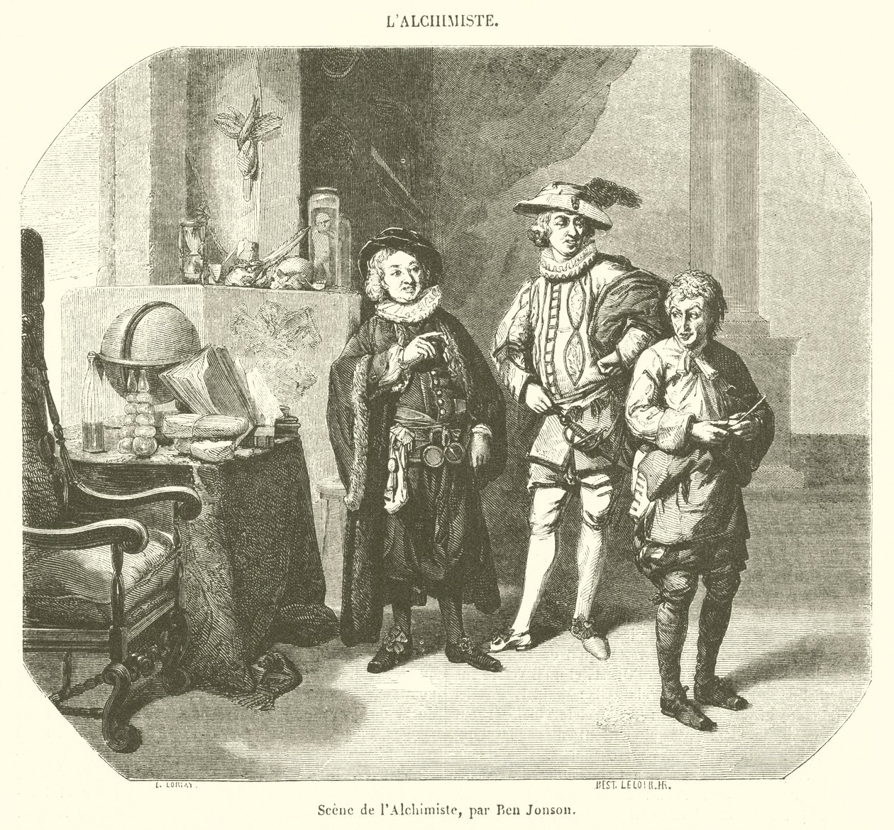 Alkymistens scene (kobberstik) af French School