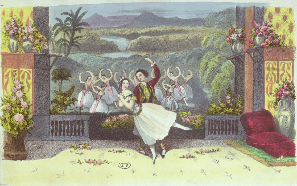 Scene fra La Peri af Jean Coralli (1779-1854) og Theophile Gautier (1811-72) 1843 af French School
