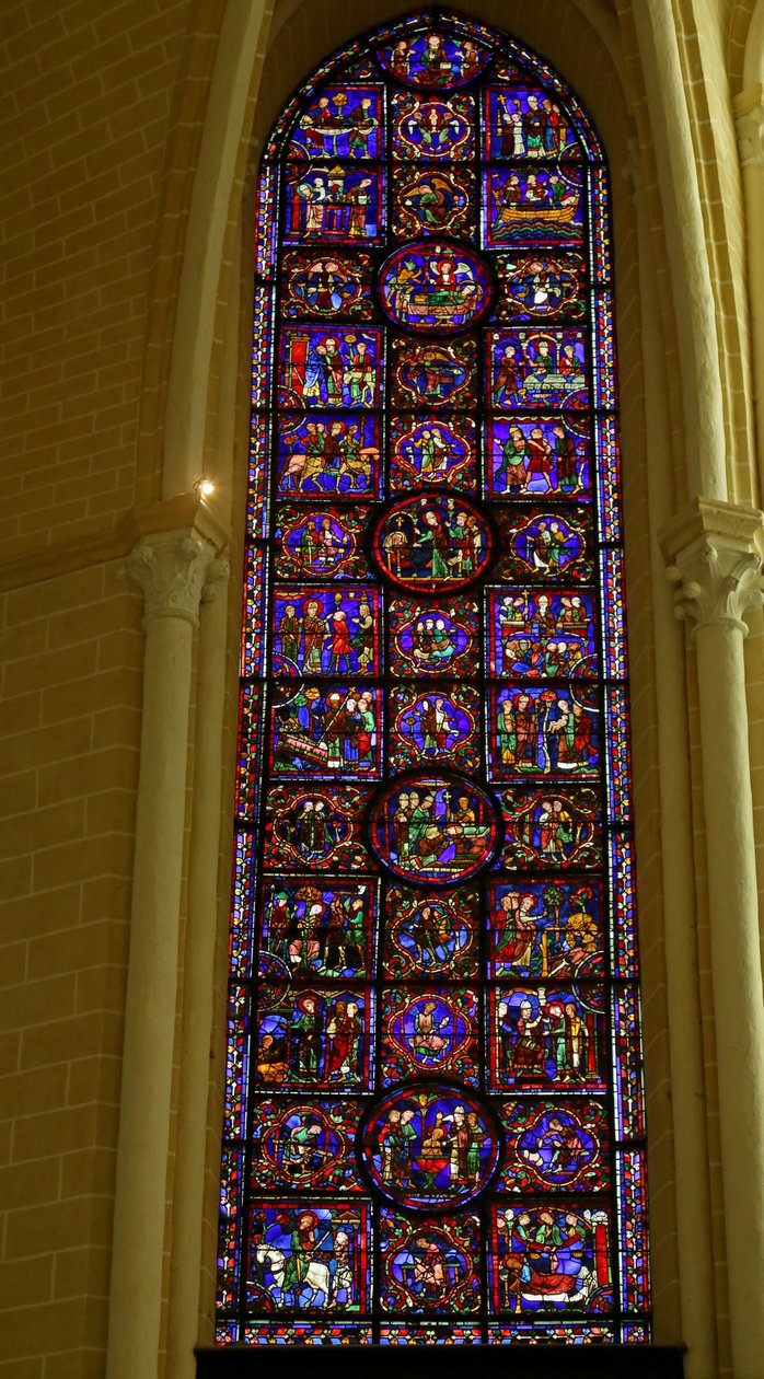 Scene fra Sankt Martins liv, katedralen i Chartres af French School