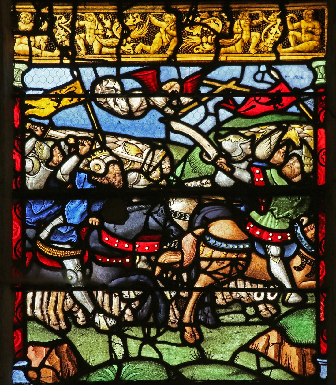 Scene fra legenden om The Cross: kampen mod Maxence af French School