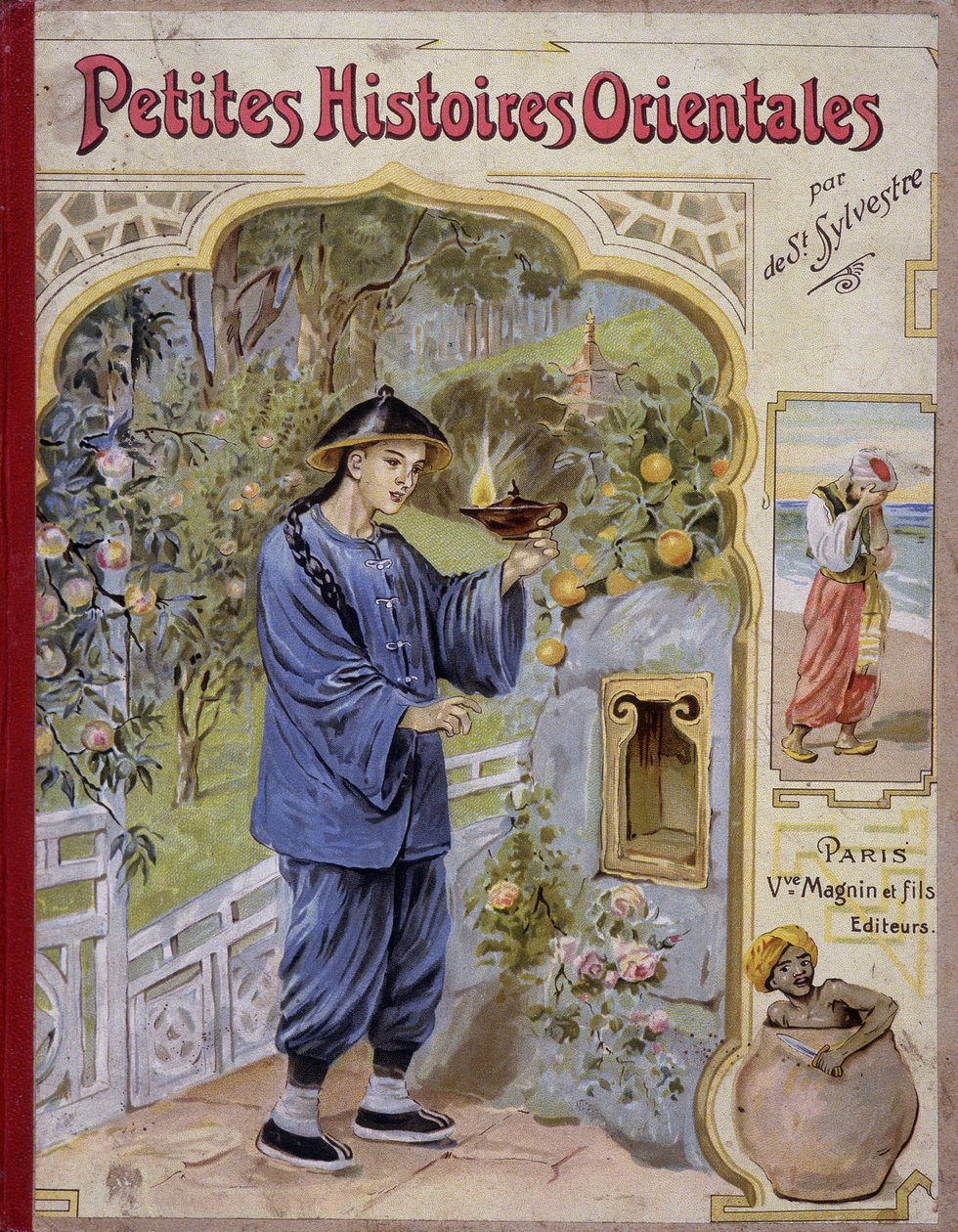 Scene af "Little Oriental Stories", arabiske fortællinger fra 1001 nætter (fortællinger om de tusinde og en nat). Nytårsaften. af French School
