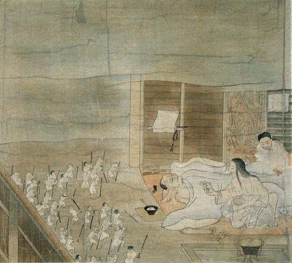 Scene af delirium, kopi af en kakemono fra det 12. århundrede tilskrevet Mitsunaga Fujiwara, fra 