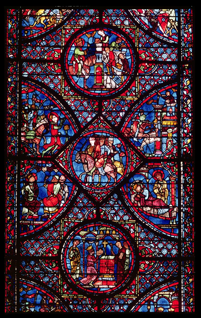 Scener fra Karl den Stores liv (747-814) fra ambulatoriet, ca. 1215-25 af French School