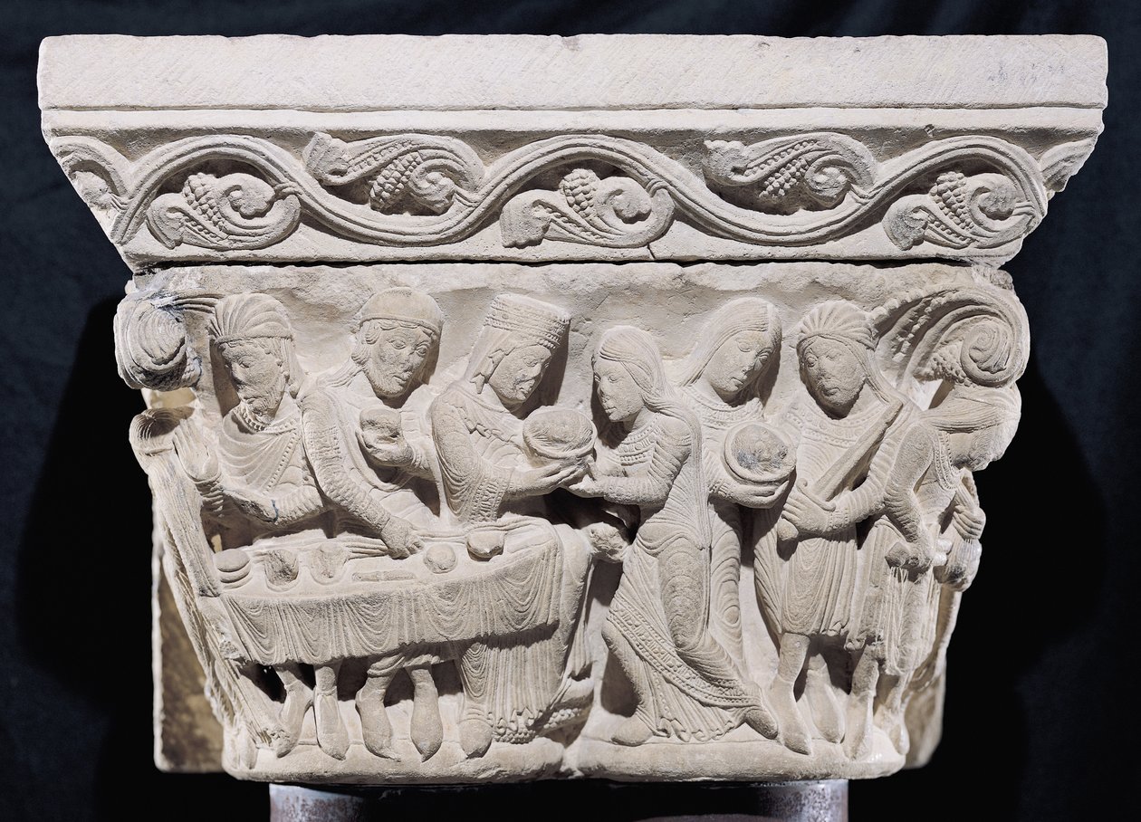 Scener fra Johannes Døberens død, relief fra en hovedstad af French School