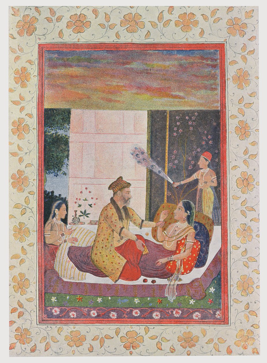 Scheherazade Seized by the King, illustration fra The Arabian Nights, 1895 (farvegravering) af French School