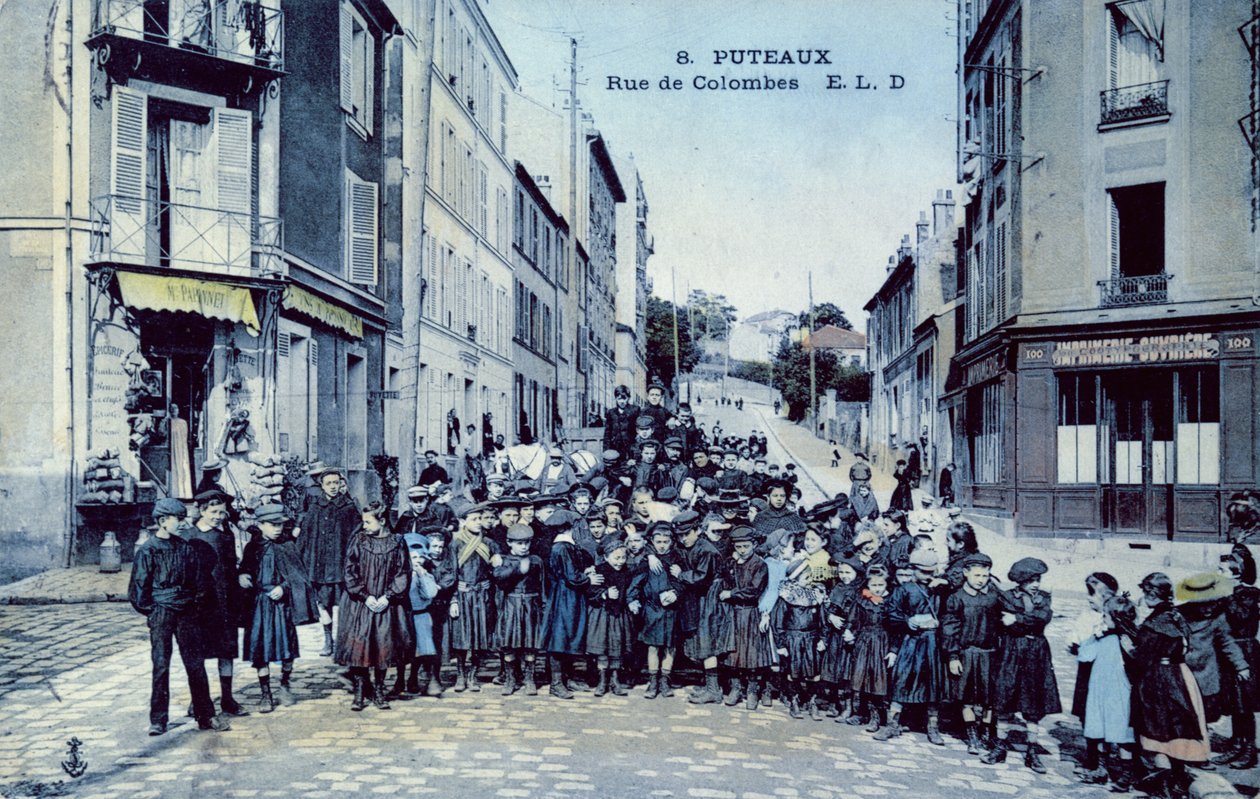 Skolebørn i Puteaux, ca. 1900-10 af French School