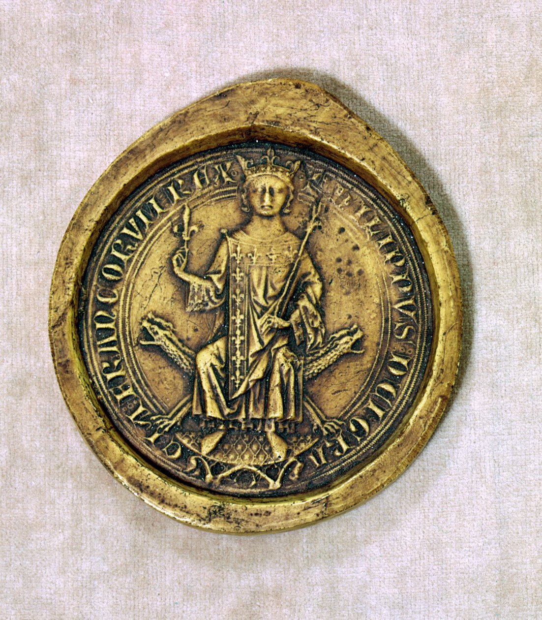 Segl fra Philippe III (1245-85) den dristige, 1272 (voks) af French School