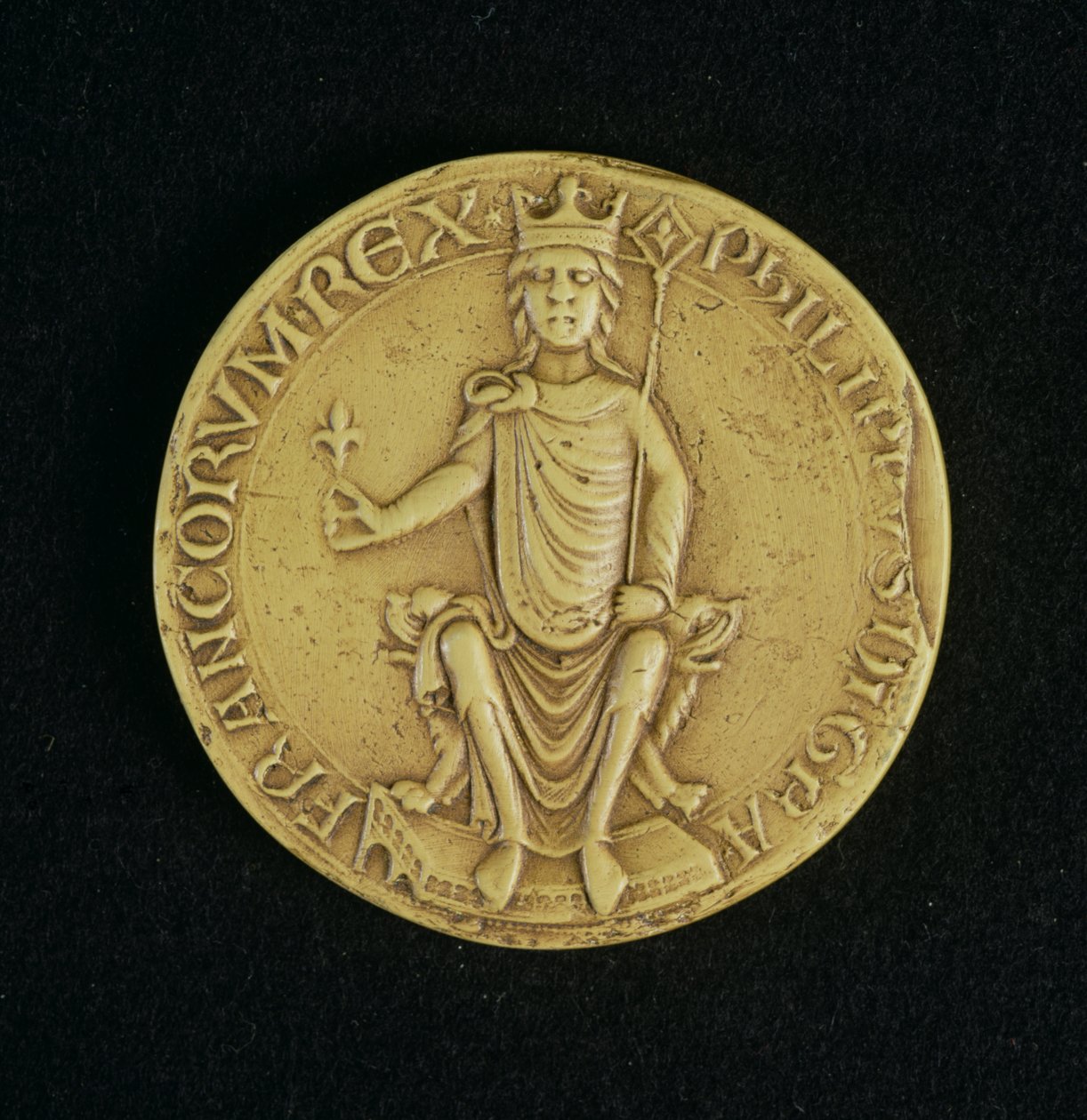 Segl fra Philippe II Auguste (1165-1223) 1198 (voks) af French School