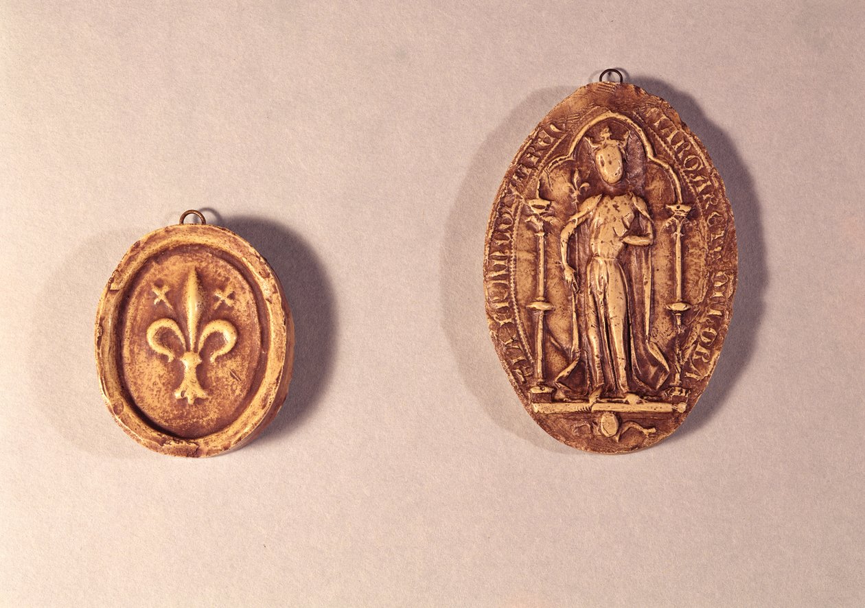 Segl fra Marguerite de Provence (1221-95) 1284 (voks) af French School