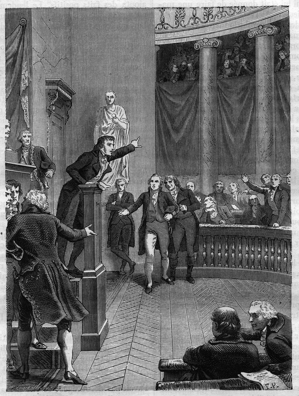 Seance du Tribunat: tale af Benjamin Constant (1767-1830) ved tribunen, der fordømmer regimet opstillet af Napoleon, januar 1800 - Indgravering fra 1865 i "" Histoire du Consulate et de l