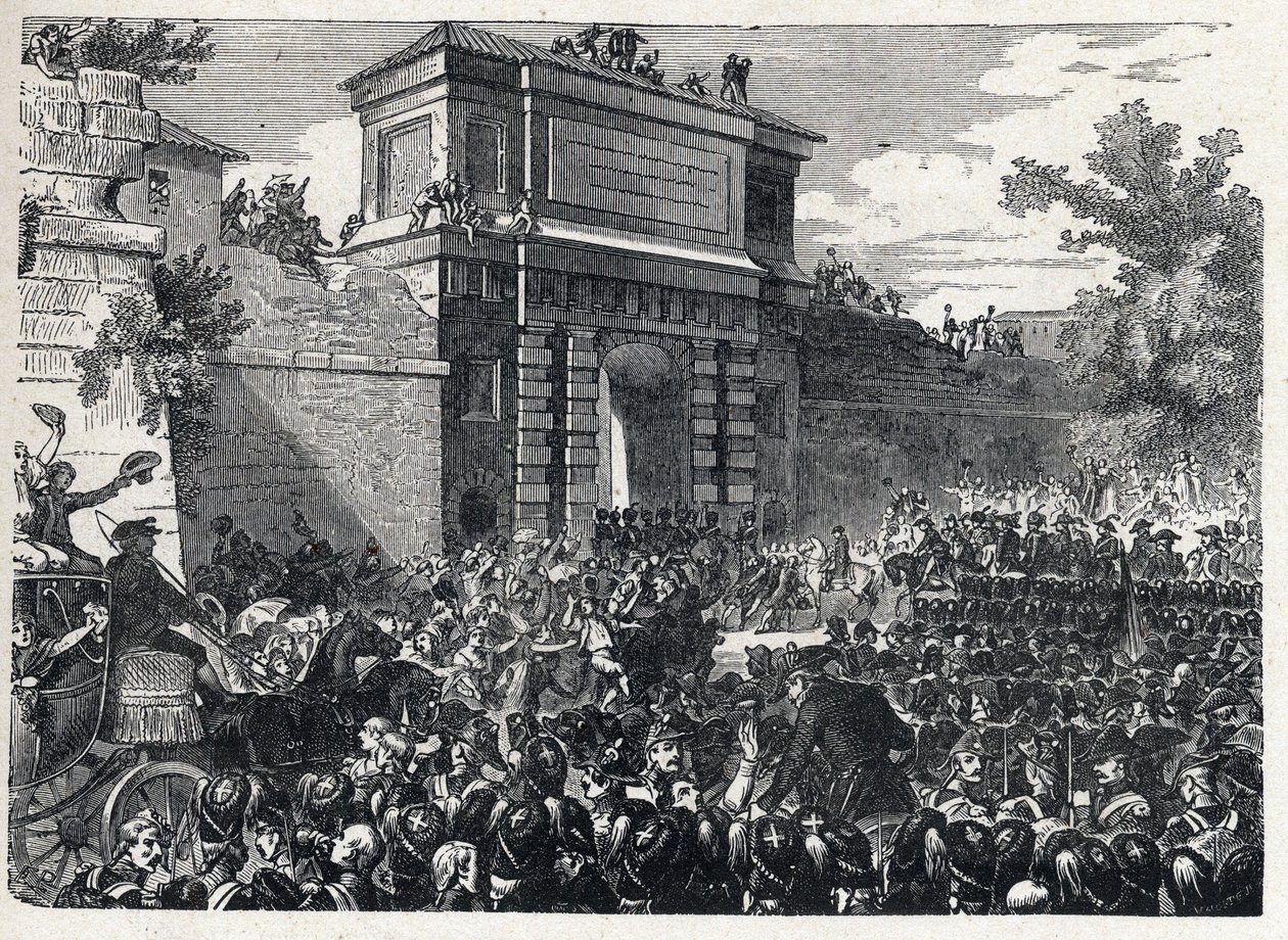 Anden koalition: Slaget ved Hohenlinden (nær München, Tyskland) den 12. Frimaire år IX (3. december 1800) mellem de franske tropper af general Jean Victor (Jean-Victor) Moreau og de østrigske og bayerske styrker under kommando af ærkehertug Jean Baptiste ( af French School