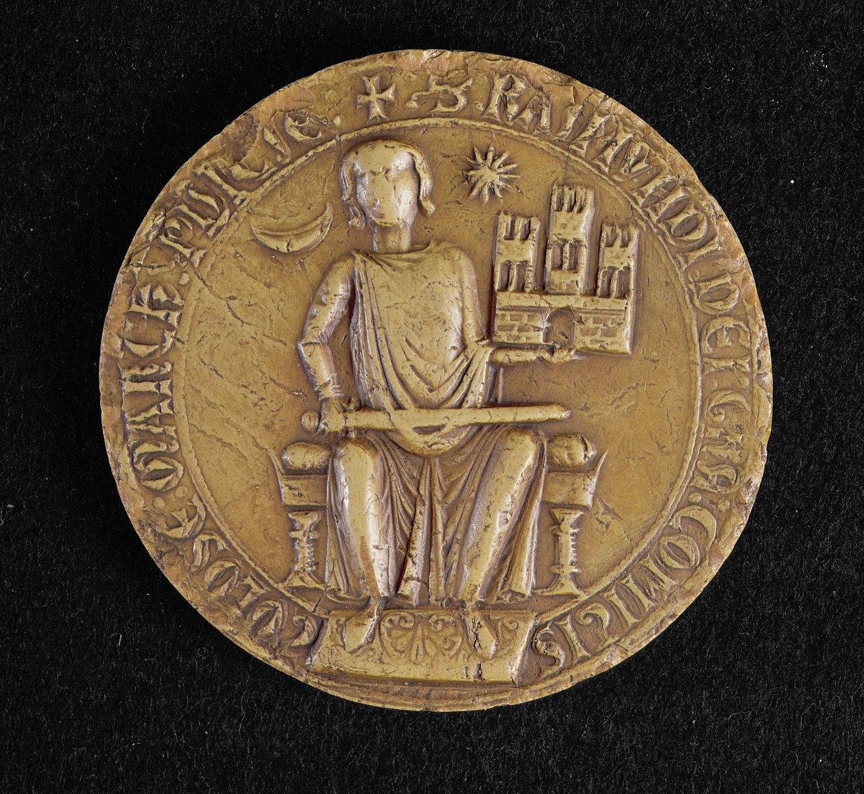 Andet segl af Raymond VII (1197-1249) fra Toulouse (voks) af French School