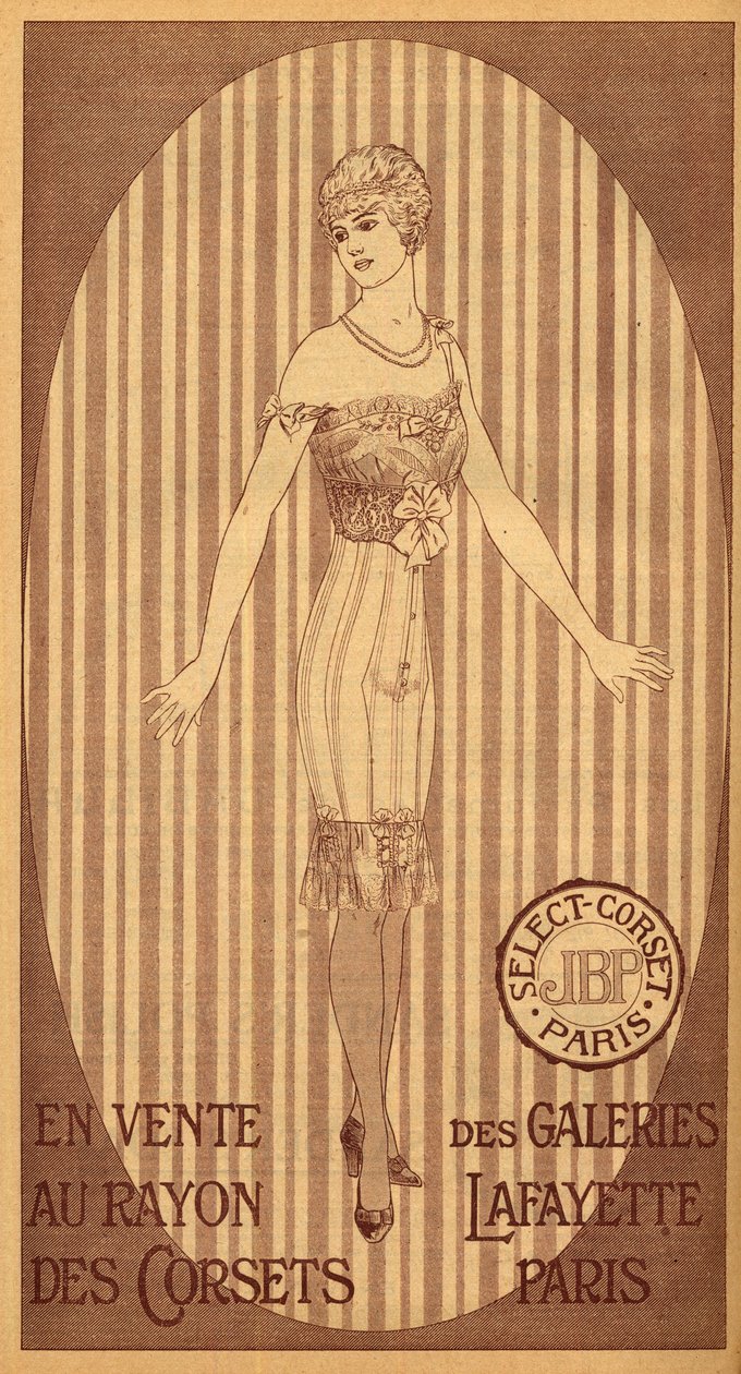Vælg JPB korset til salg i korsetafdelingen i Galeries Lafayette i Paris - 1914 af French School