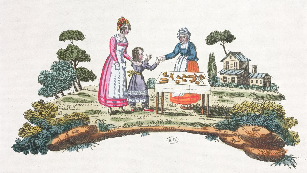 Sælger af Pain dEpices, design til en ventilator, ca. 1820-30 af French School