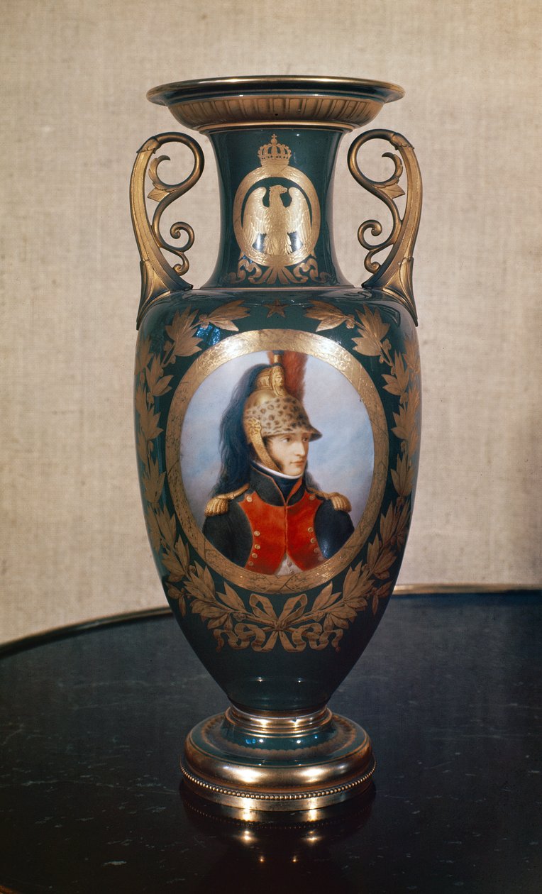 Sevres vase forestillende Louis Bonaparte (1778-1846) (porcelæn) af French School