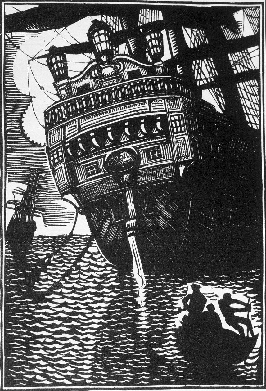 Skib. Illustration af romanen “A Bord de l