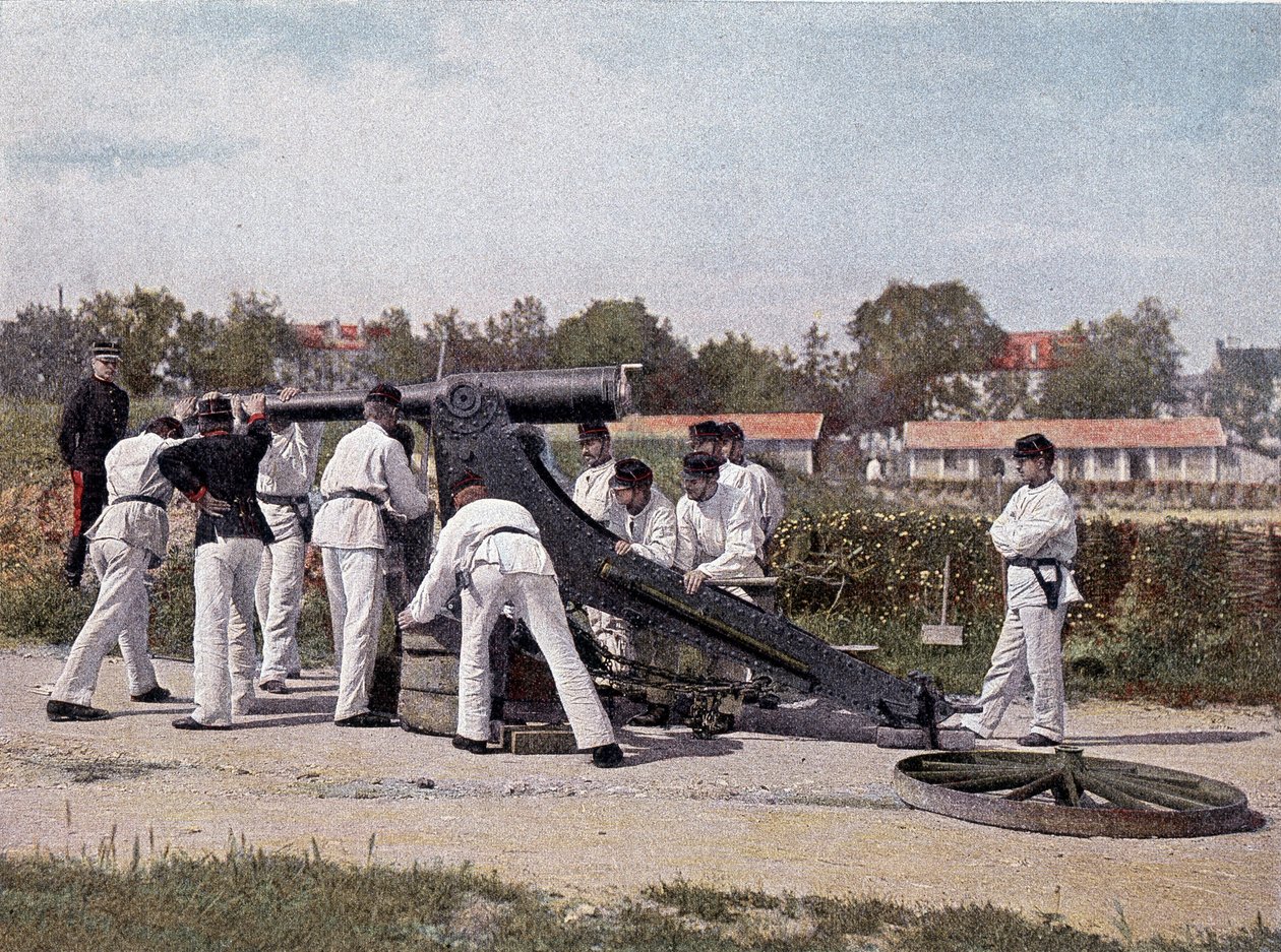 Skyd en 95 kanon fra en udkig efter sæder og plads - i "" Military Album" - fodartilleri af French School
