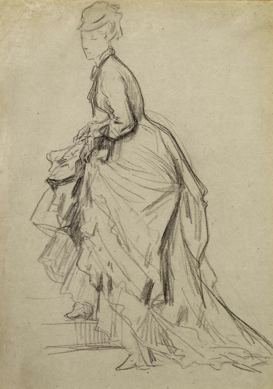 Viser en ankel, ca. 1880 (kridt på papir) af French School