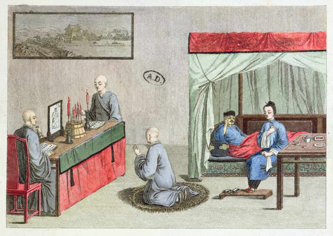 Sygdom, efter et originalt kinesisk tryk, 1810 af French School
