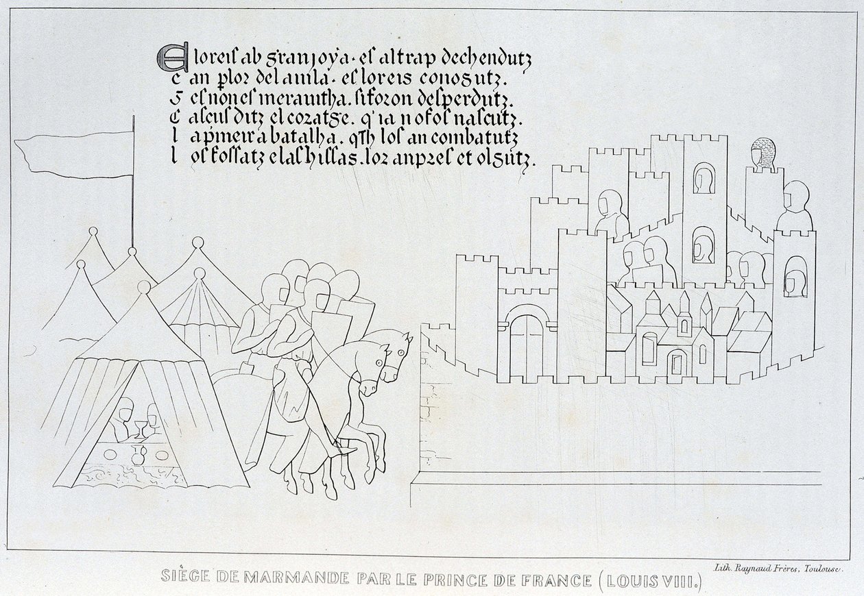 Belejring af Marmande af Louis VIII af French School