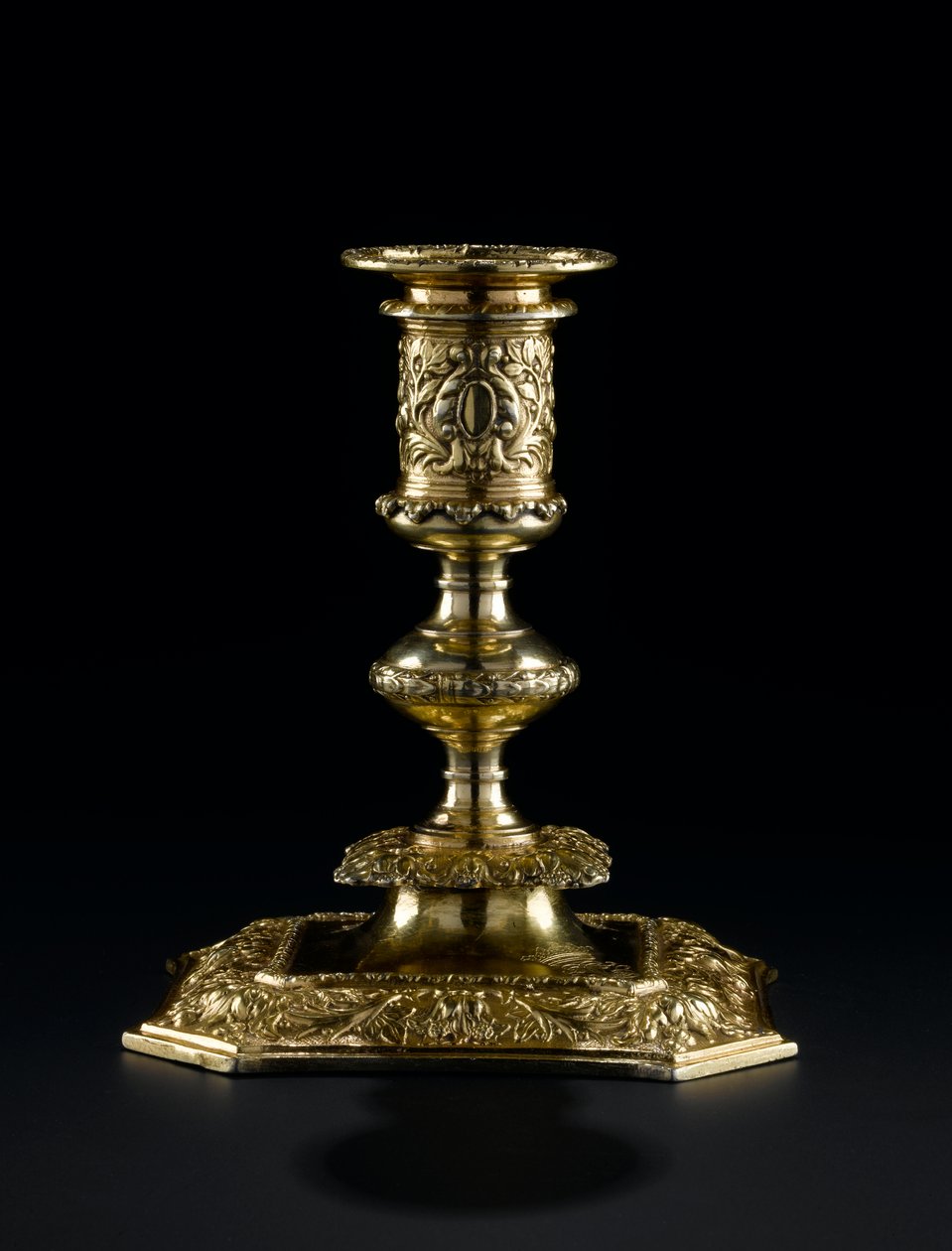 Silver-gilt candlestick with detachable nozzle, from the Lennoxlove toilet service, owned by Frances Teresa Stewart, Duchess of Richmond and Lennox: French, Paris, by Pierre Masse, 1661 - 1662dani af French School
