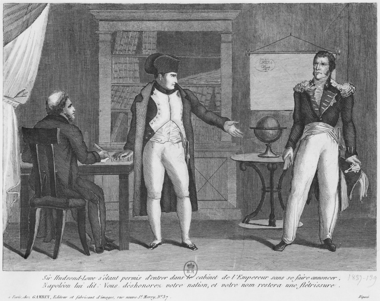 Sir Hudson Lowe kom i studiet af Napoleon I (1769-1821) på øen St. Helena uden at give sig til kende af French School