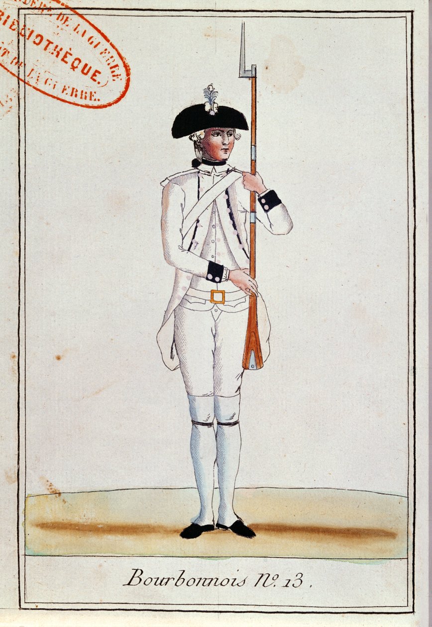 Soldat fra Regiment de Bourbonnois, c.1780 af French School