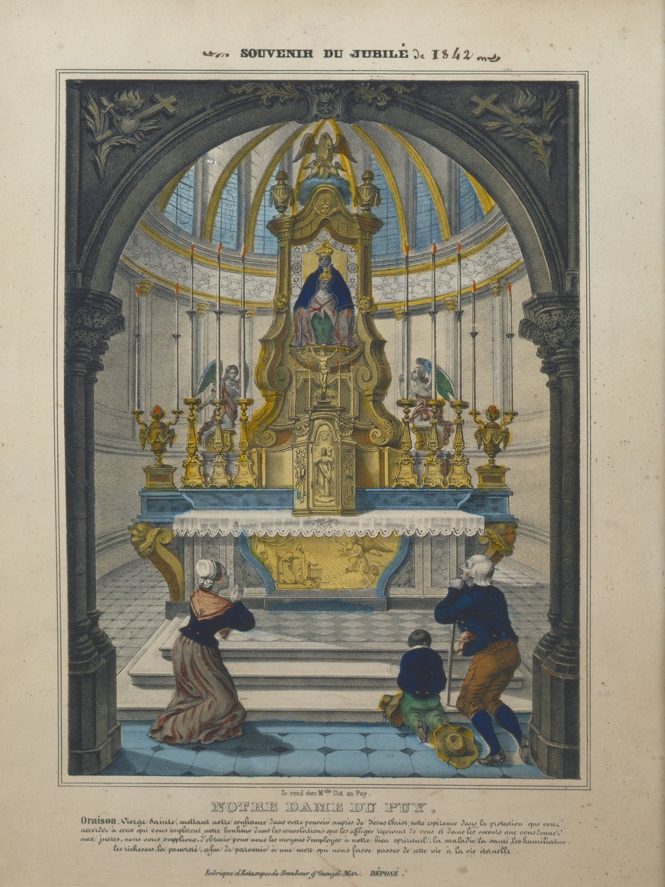 Souvenir fra Jubilæet for Vor Frue af Puy i 1842 af French School