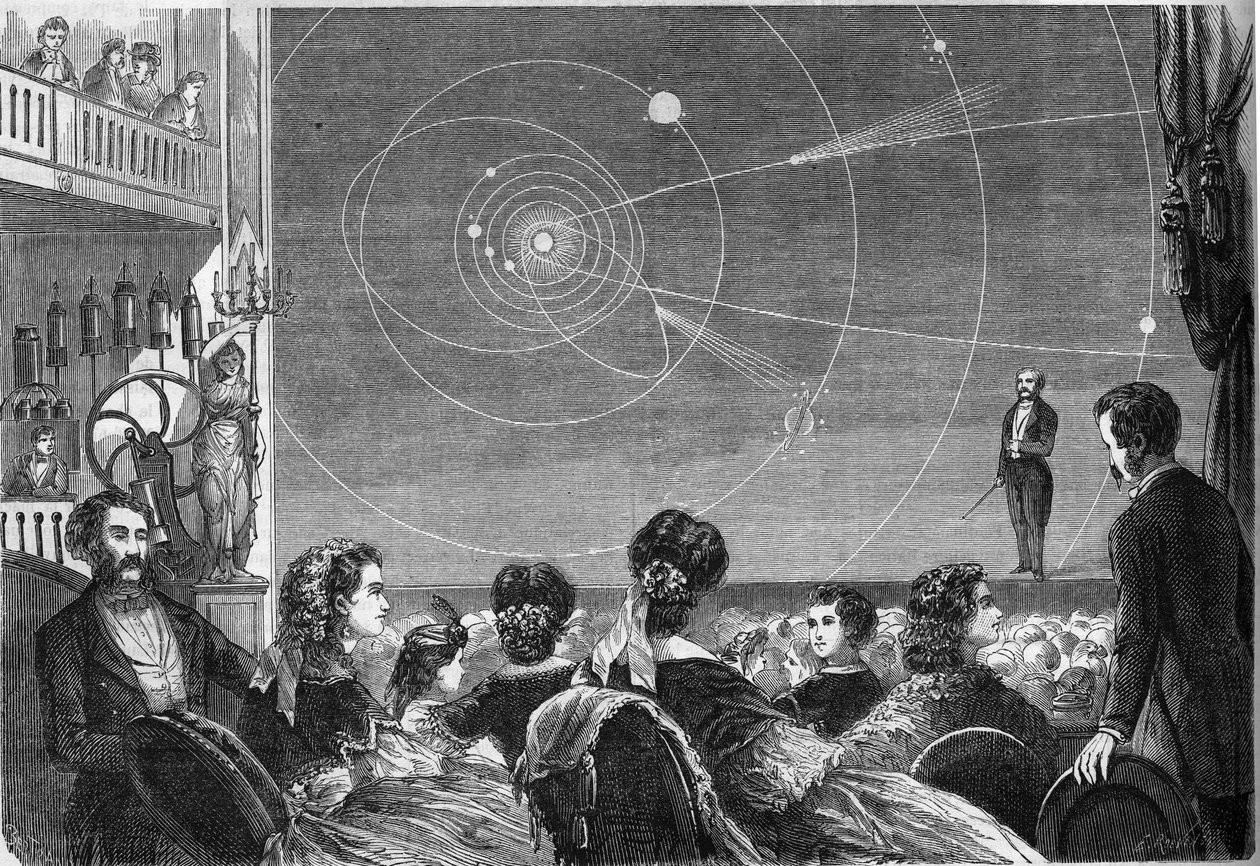 Astronomisk show på Robin-teatret i Paris af Henri Robin (ca. 1803-1874) af French School