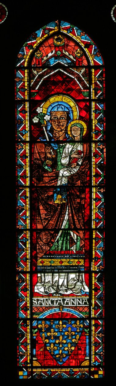 St Anne med Jomfruen; Frankrigs våben (w121) af French School