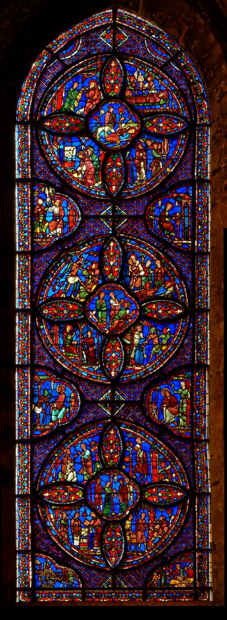 St Anthony and St Paul Anchorite vindue (w30b) af French School