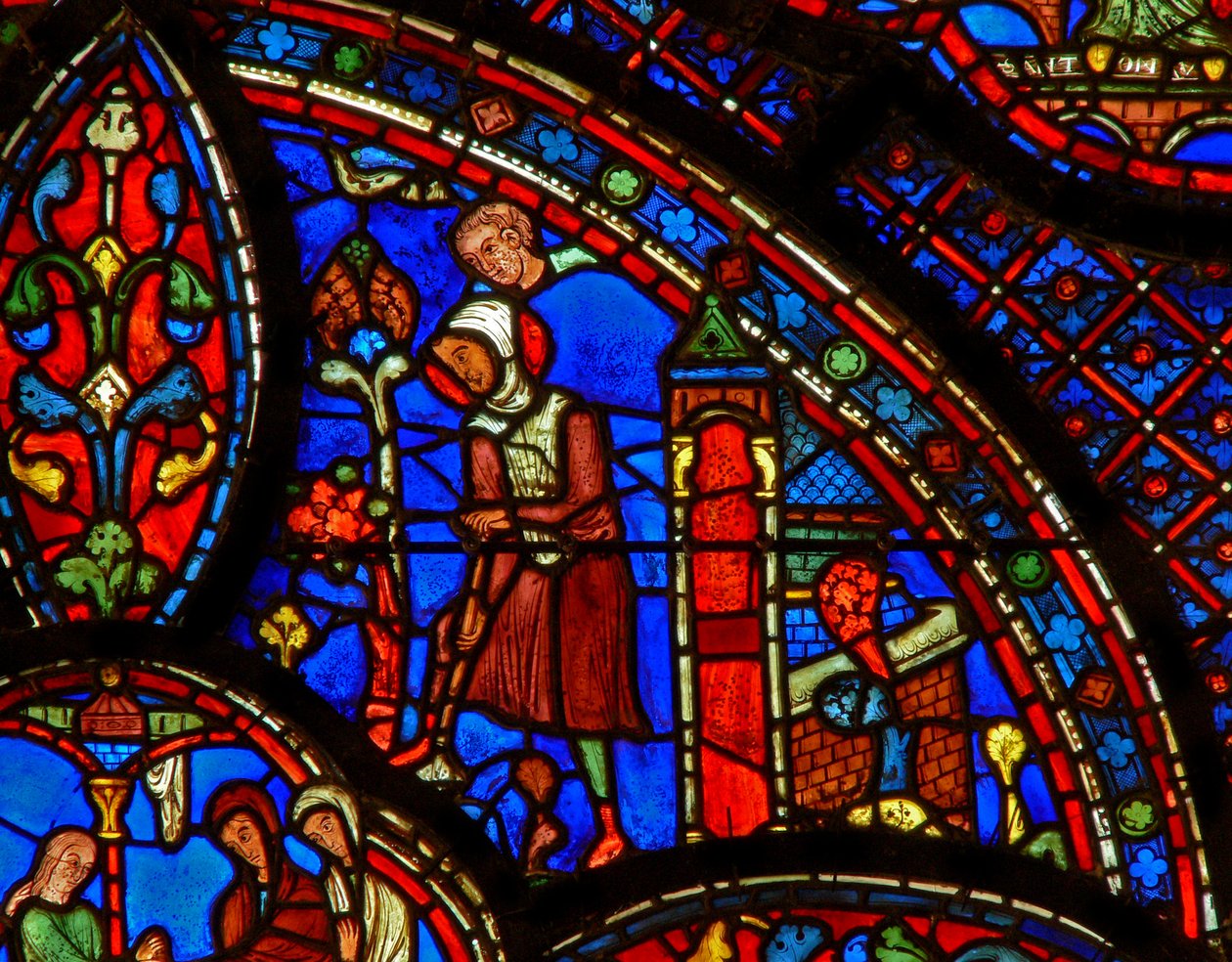 Sankt Antonius: gigger på sin eremitage (w30b) af French School