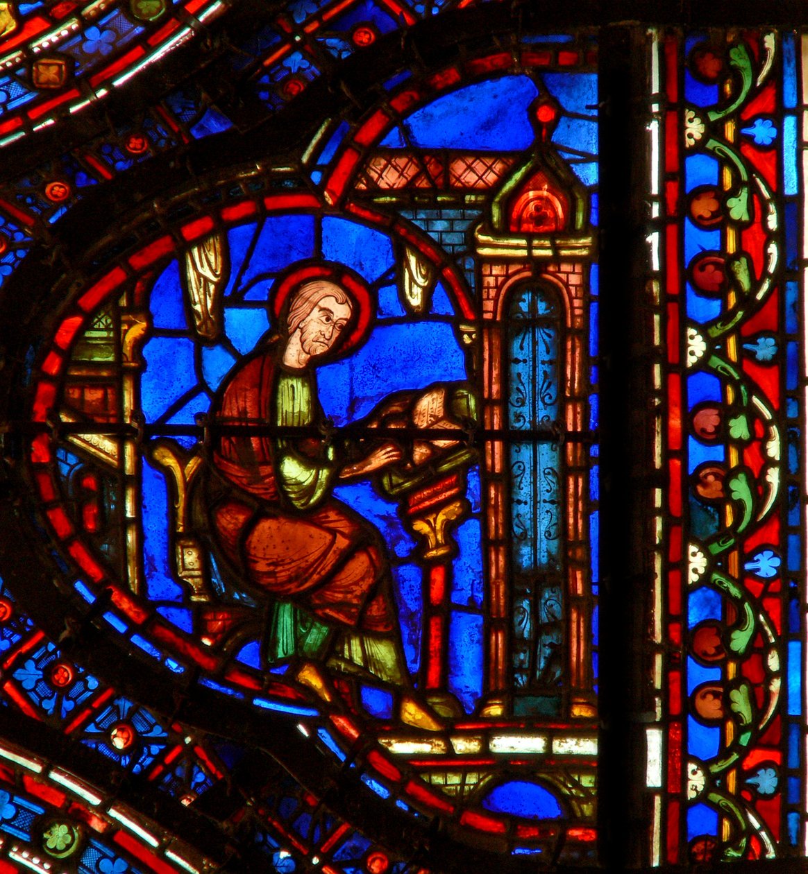 Sankt Antonius: læser i sin celle (w30b) af French School