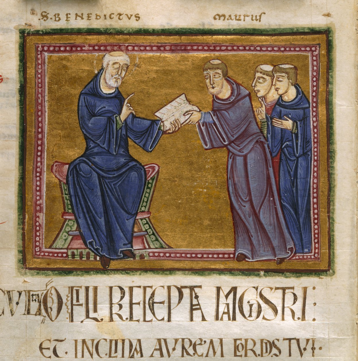 St. Benedikt leverer sin regel af French School