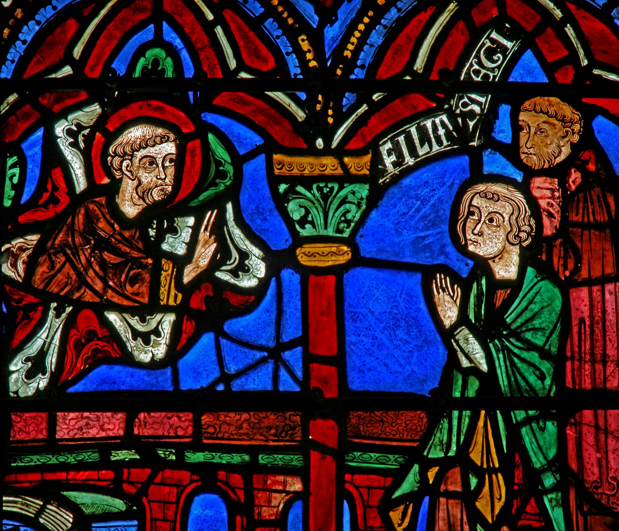 St Cheron vindue: vises ved hans grav (w15) af French School