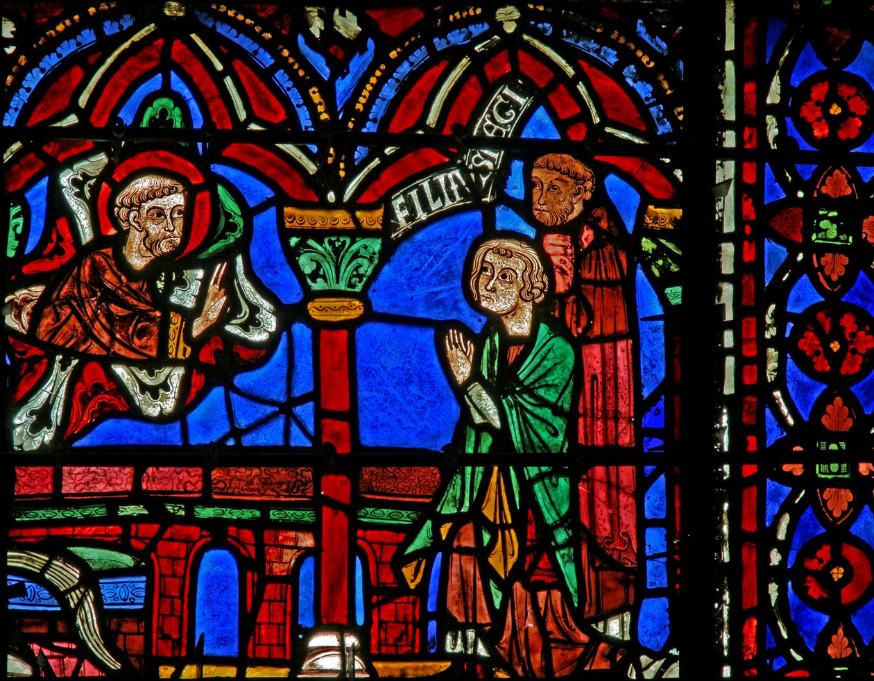 St Cheron vindue: vises ved hans grav (w15) af French School