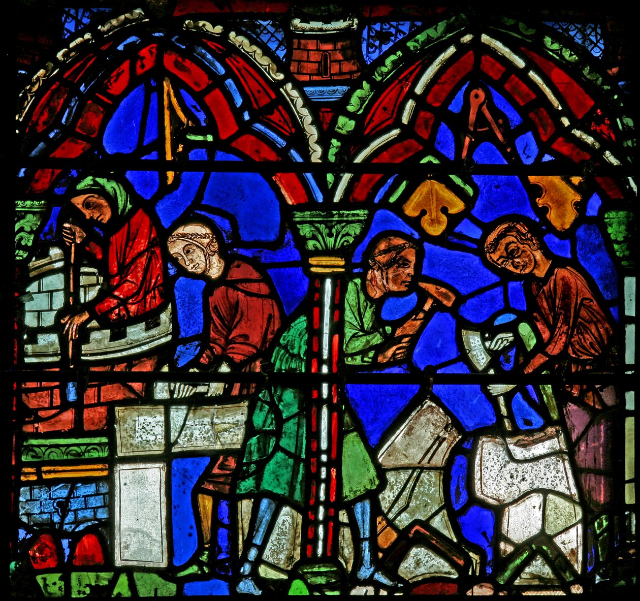 St Cheron vindue: donorer - murere (w15) af French School