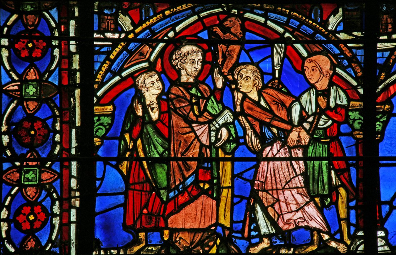 St Cheron-vindue: helbreder en besat person (w15) af French School